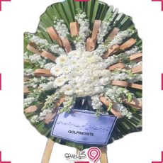 تاج گل سفید یک طبقه g-t-mosh-348