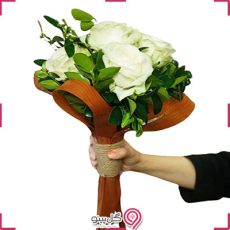 دسته گل رز سفید g-f-da-312