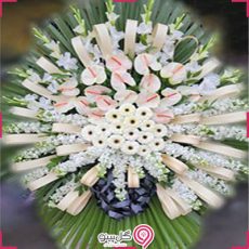 تاج گل یک طبقه سفید g-mosh-t-367