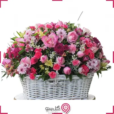 سبد گل با تم صورتیg-ba-204