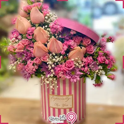 خرید باکس گل صورتی g-bo-zho-324-2 pink