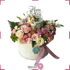 باکس گل لیدیا با کیک g-bo-nilk-1005