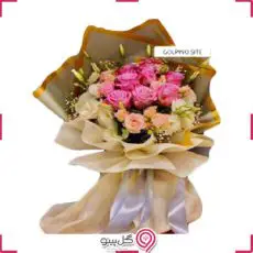 دسته گل رز و لیسیانتوس g-f-zho-326