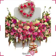 باکس گل و کیک نیکولا g-bo-sas-213