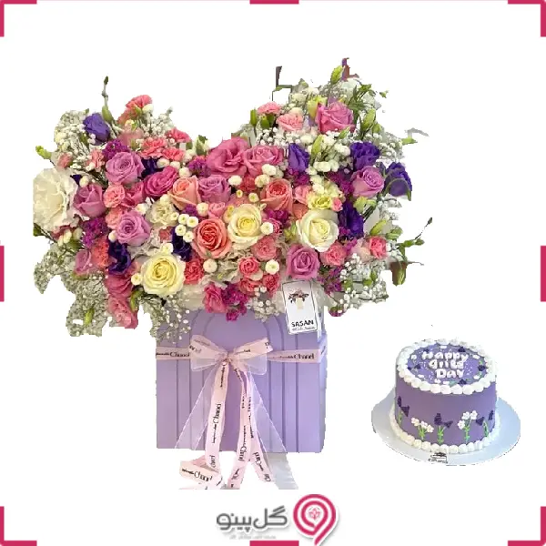 باکس گل و کیک بنته g-bo-sas-216
